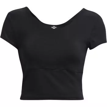 Under Armour Однотонная женская футболка с круглым вырезом и коротким рукавом, черная 1379156-001 L