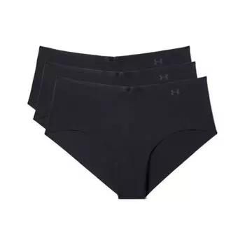 Under Armour Однотонное нижнее белье с вышитым логотипом и принтом, комплект из 3 женских нижнего белья, черный 1325616-001 L