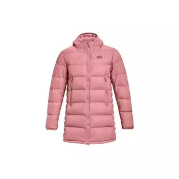 Under Armour однотонное повседневное водонепроницаемое теплое пальто средней длины с капюшоном мужские пальто глиняно-розового цвета 1364902-663 XXL