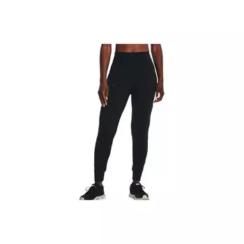 Under Armour Однотонные дышащие трикотажные спортивные брюки средней посадки женские плавки черного цвета 1375077-001 S