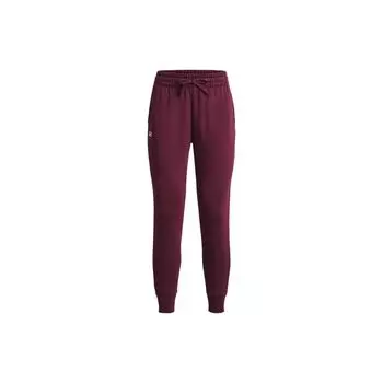 Under Armour Однотонные зауженные трикотажные спортивные брюки с логотипом на шнуровке женские брюки бордового цвета 1379438-600 XXL