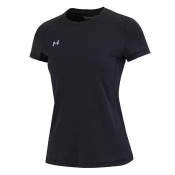 Under Armour однотонный быстросохнущий дышащий пуловер с круглым вырезом, футболка с короткими рукавами, женские топы, черный 23500509-001 L