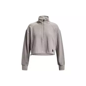Under Armour Однотонный флисовый тренировочный свитшот с застежкой-молнией 1/4 и воротником-стойкой, женский свитшот, серый 1379772-294 S