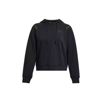Under Armour Однотонный короткий свитер с капюшоном, женский топ, черный 1379843-001 XL