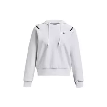 Under Armour Однотонный логотип с принтом, укороченная толстовка с капюшоном, женские толстовки с капюшоном, белые 1379843-100 XS