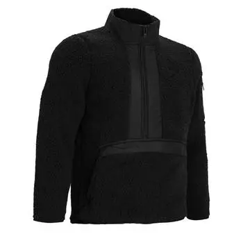 Under Armour Однотонный логотип, узор, этикетка, молния, флис, воротник-стойка, свитер, длинный рукав, мужская толстовка, черная 1373847-001 L