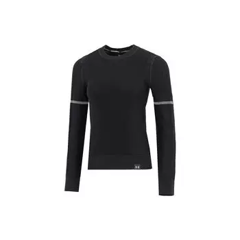 Under Armour Однотонный облегающий повседневный свитшот с круглым вырезом, женский свитшот, черный 1344424-001 S