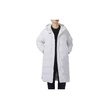 Under Armour Однотонный повседневный свободный пуховик с капюшоном и длинными рукавами, унисекс, верхняя одежда, белый 21600802-100 M