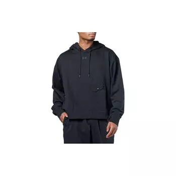 Under Armour Однотонный повседневный свободный свитер с капюшоном, длинный рукав, мужская толстовка, черный цвет 1387974-001 2XL