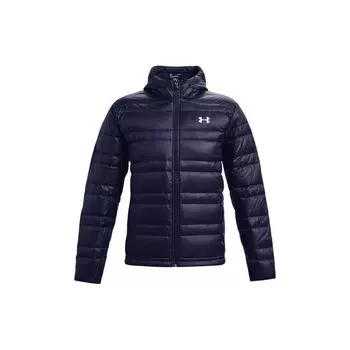 Under Armour Однотонный пуховик с логотипом на молнии с капюшоном, мужская верхняя одежда, темно-синий 1342738-410 S