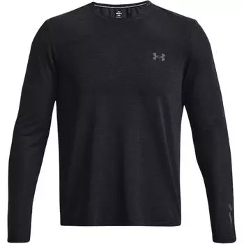 Under Armour однотонный пуловер с круглым вырезом, прямая футболка с длинными рукавами, мужские топы, черный 1375693-001 M