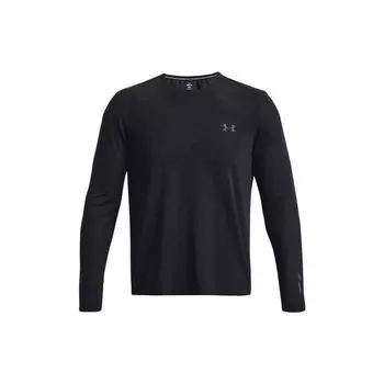 Under Armour однотонный пуловер с круглым вырезом, прямая футболка с длинными рукавами, мужские топы, черный 1375693-001 3XL