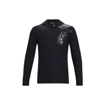 Under Armour Однотонный пуловер с принтом абстрактного узора, мужская толстовка с капюшоном, черный 1373680-001 XL