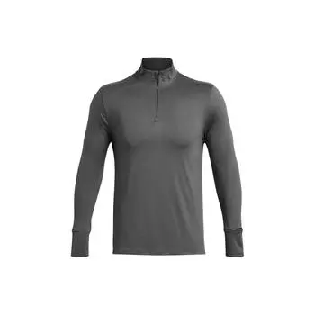 Under Armour Однотонный ребристый воротник-стойка, быстросохнущий свитер с длинным рукавом, мужские топы, серый 1379288-025 XL
