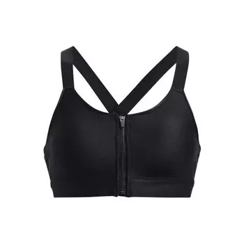Under Armour Однотонный спортивный бюстгальтер с двумя бретелями на молнии, женское нижнее белье, черный 1374122-001 M