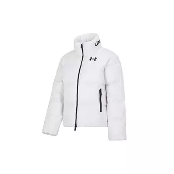 Under Armour Однотонный спортивный повседневный пуховик с логотипом и буквенным принтом, женская верхняя одежда белого цвета 1375455-100 XL