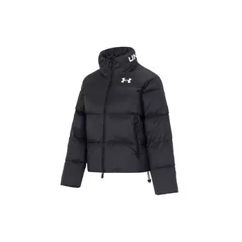 Under Armour Однотонный спортивный повседневный пуховик с воротником-стойкой, женские куртки, черный цвет 1375455-001 XL