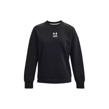 Under Armour однотонный спортивный трикотажный свитер с круглым вырезом женский свитшот черный 1374465-001 S