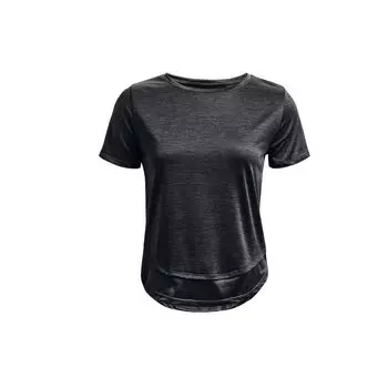 Under Armour Однотонный свитер с круглым вырезом, тренировочная футболка, женские топы, черный цвет 1366129-001 XS