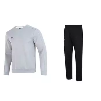 Under Armour Однотонный свитер с круглым вырезом и длинные брюки, повседневный спортивный комплект для мужчин 22600303-011+21500737-001 L