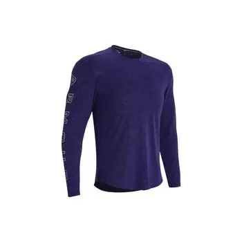 Under Armour Однотонный свитер с круглым вырезом, спортивная футболка для бега с длинным рукавом, мужские топы, темно-синий 1379010-469 L