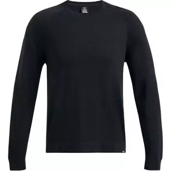 Under Armour Однотонный уличный повседневный спортивный свитер с круглым вырезом, длинный рукав, вязаный мужской свитер, черный 1387128-001 M