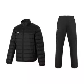 Under Armour однотонный воротник-стойка ветрозащитный теплый тренировочный быстросохнущий длинный штаны на шнурке повседневный спортивный костюм унисекс 23600804-001+21500737-001 L