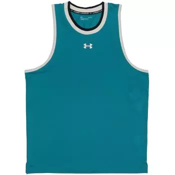 Under Armour Однотонный вышитый логотип, спортивная сетчатая удобная баскетбольная майка для мужчин, синий 1370238-452 XXL