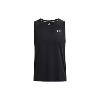 Under Armour Однотонный жилет для бега без рукавов с круглым вырезом, мужские топы, черный 1376994-001 L