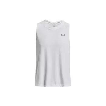 Under Armour Однотонный жилет для бега без рукавов с круглым вырезом, мужские топы, белый 1376994-100 XXL