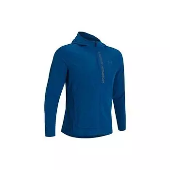 Under Armour Out The Storm Solid Hooded Running Jacket Men Jacket Blue 1376794-426 3XL