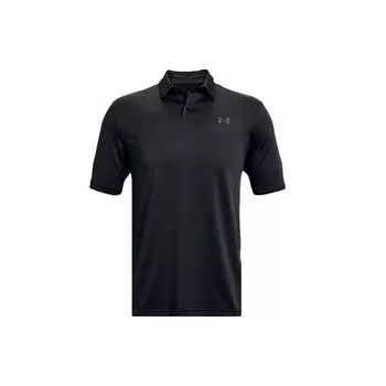Under Armour Performance Повседневная полосатая рубашка поло с коротким рукавом Мужские топы Черные 1361823-001 XL