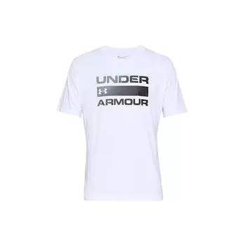 Under Armour Письмо с логотипом и круглым вырезом Спортивная футболка с короткими рукавами Мужские топы Белые 1329582-100 L