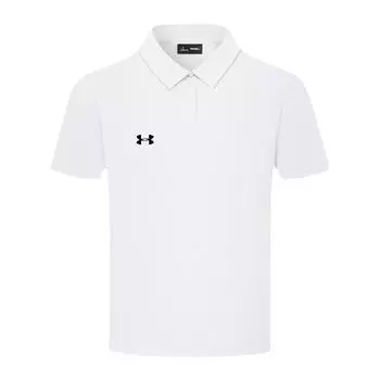 Under Armour Plain Simple Logo Print Breathable Short Sleeve Polo Shirt Unisex tops White 25500504-100 S