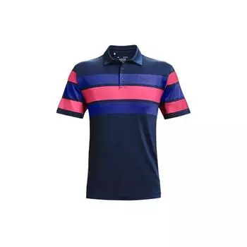 Under Armour Playoff 2.0 Color Block Striped Golf Polo Shirt Men Polo Shirts Blue 1327037-458 XL