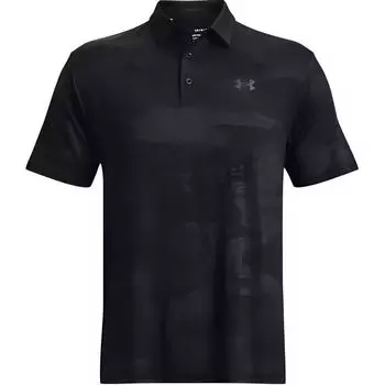 Under Armour Playoff 2.0 Pattern Jacquard Golf Short Sleeve Polo Shirt Men Polo Shirts Black 1373694-002 L