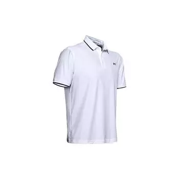 Under Armour Рубашка-поло Playoff Pique Golf, стандартный крой, прямой подол, мужские топы, белый цвет 1345459-101 XXL