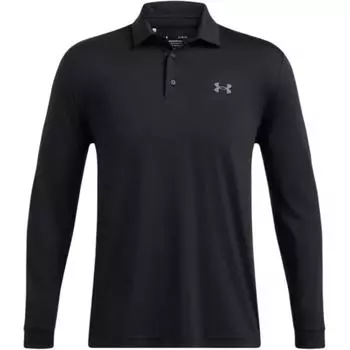 Under Armour Playoff Quick-Dry Sun Protection Breathable Fashion Logo Long Sleeve Polo Shirt Men tops Black Castle-Rock 1387123-001 S