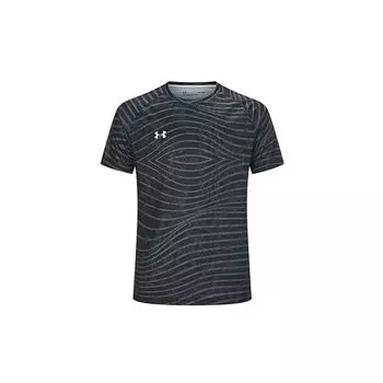 Under Armour Полосатая Дышащая С принтом Круглый Вырез Короткий Рукав Реглан Футболка Унисекс Топы Черный 24500510-001 S