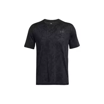 Under Armour Полосатая футболка с круглым вырезом и коротким рукавом, мужские топы, черная 1382807-001 2XL