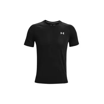 Under Armour Повседневная дышащая футболка с круглым вырезом и буквенным принтом в американском стиле, спортивная футболка для мужчин, черная 1361469-001 S