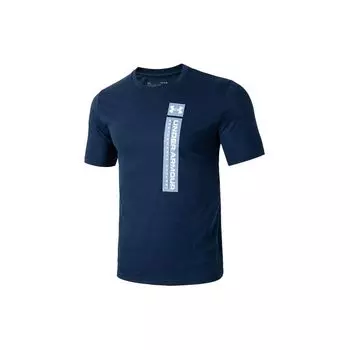 Under Armour Повседневная футболка с круглым вырезом и коротким рукавом, мужские топы, темно-синяя 1361674-408 M
