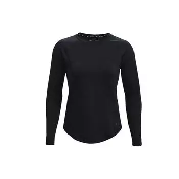 Under Armour Повседневная футболка с круглым вырезом для бега и тренировок с длинным рукавом для женщин, черные 1368179-001 S