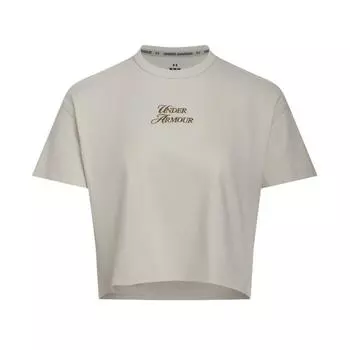 Under Armour Повседневная серия Спортивный клуб Свободный Дышащий Пуловер с круглым вырезом Футболка с коротким рукавом и спущенным плечом Женская футболка Рок 6006016-279 L