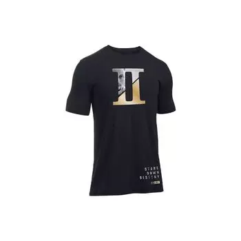 Under Armour Повседневная спортивная футболка с принтом, прямая, мужская, топы, черная 1325221-001 S