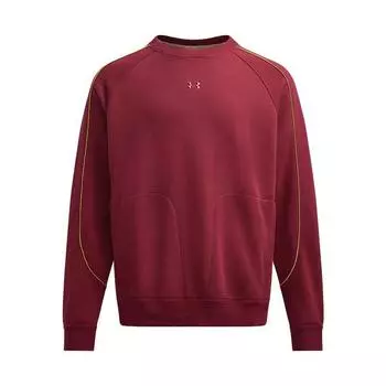 Under Armour Повседневная Спортивная Серия Модный Простой Свитшот С Круглым Вырезом Свободного Кроя С Вставками Мужской Свитшот Огненно-Красный 6006006-625 M