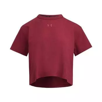 Under Armour Повседневная спортивная серия Простая футболка с круглым вырезом, свободного кроя, с коротким рукавом, женские топы, пламенно-красный 6006019-625
