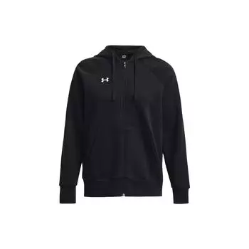 Under Armour Повседневная свободная толстовка с капюшоном на молнии, однотонная женская толстовка с капюшоном, черная 1379497-001 XS