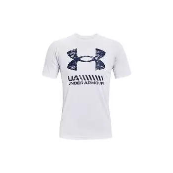 Under Armour Повседневная тренировочная дышащая футболка с круглым вырезом и коротким рукавом реглан для мужчин, белые топы 1363065-100 L