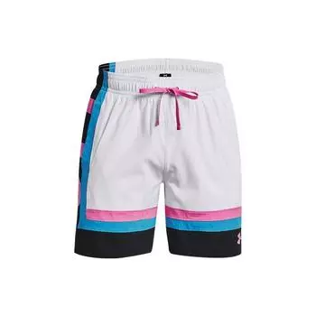 Under Armour Повседневные тканые баскетбольные брюки Baseline Comfort с полосатой отделкой, мужские низы, белые 1377309-100 M